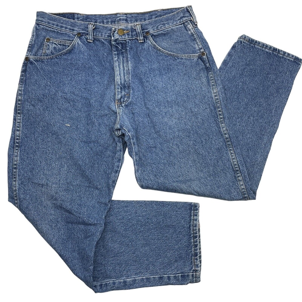 Vintage Wrangler 97601RS 36x30 Medium Wash Straight Leg Jeans Actually 33x28